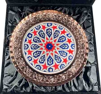 25cm bronze plate with Seljuk star motif - 3