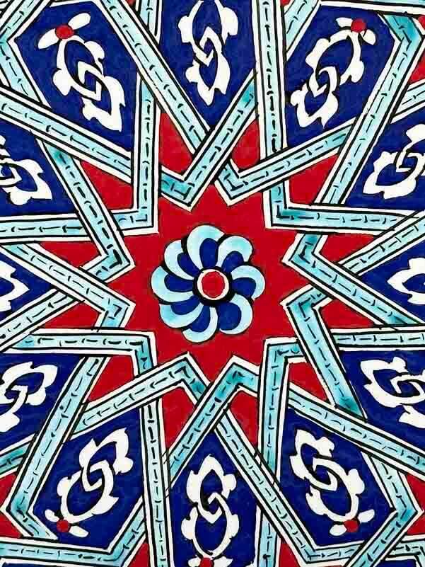 30cm Seljuk Star Pattern Iznik Tile Plate - 2