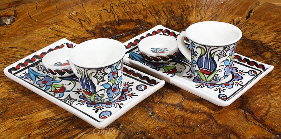 Anemone 2-Person Turkish Coffee Set - 2