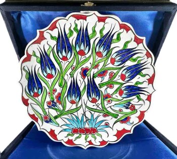 Anemone Pattern 25cm Iznik Ceramic Plate - 1