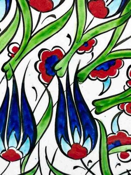 Anemone Pattern 25cm Iznik Ceramic Plate - 2