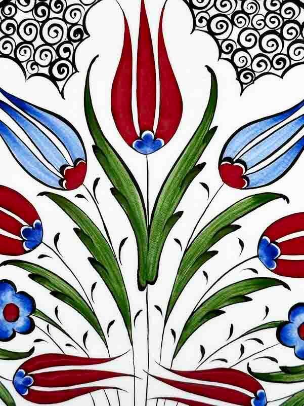 Anemone Pattern 25cm Iznik Ceramic Plate - 2