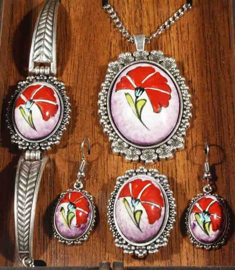 Year anniversary gift iznik pottery jewelry set - 2