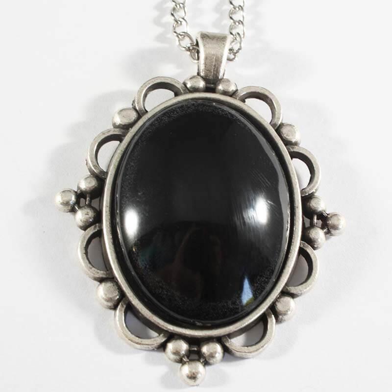 Black Floor Painting Necklace Tip - 1