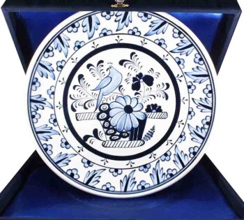 Bleu Blanc Iznik Ceramic Plate - 1