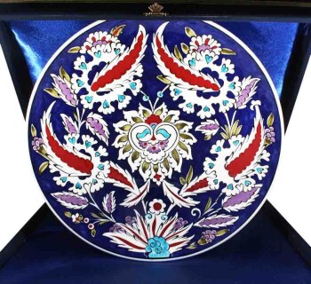 Blue White Iznik Pottery Plate - 1