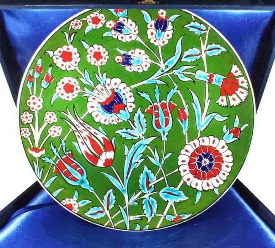 Cadeau de conseiller financier 30 cm Assiette en céramique d'Iznik - 1