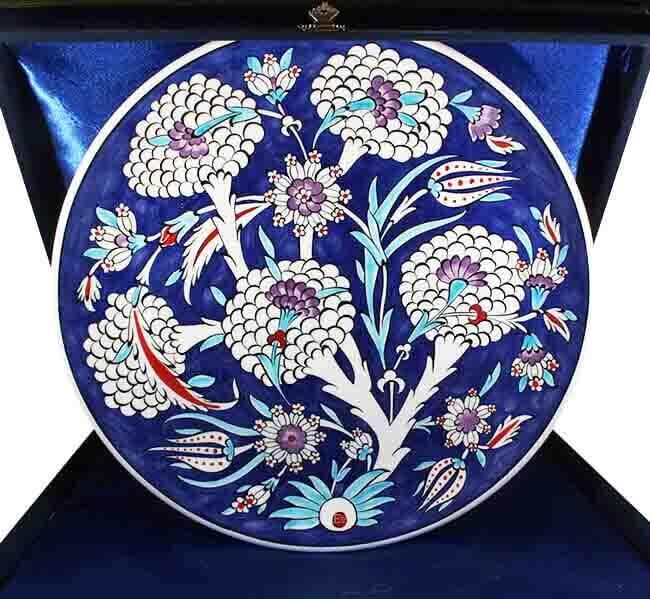 Cadeau d'entreprise bleu blanc 30cm Iznik Pottery Post - 1