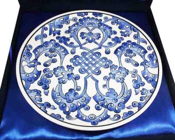 Cadeau d'entreprise bleu blanc 30cm Iznik Pottery Post - 3