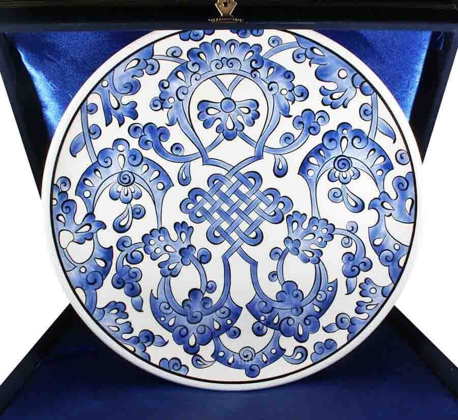 Cadeau d'entreprise bleu blanc 30cm Iznik Pottery Post - 1