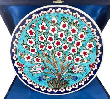 Cadeau traditionnel 25cm Iznik Pottery Post - 1