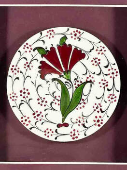 Carnation Motif Iznik Tile Plaque - 2