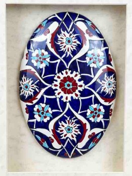 Corporate Gift Blue Lotus Motif Passe-Partout Iznik Tile - 3