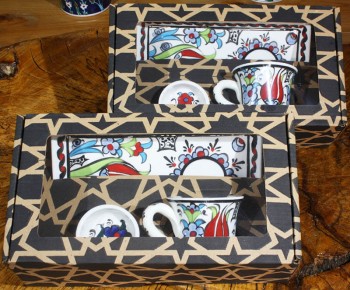 Corporate Gift Iznik Tile Coffee Set - 4