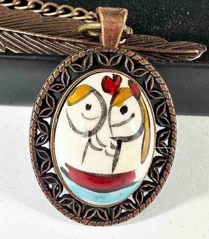 Couples in a Boat Tile Bookmark - 1