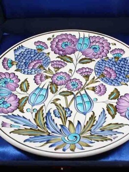 Custom Damascus Truck Iznik Pottery Plate - 3