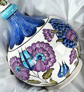 Damascus Style Motif Vase and Plate Set Symbolizing the Power of the Ottoman Empire - 2