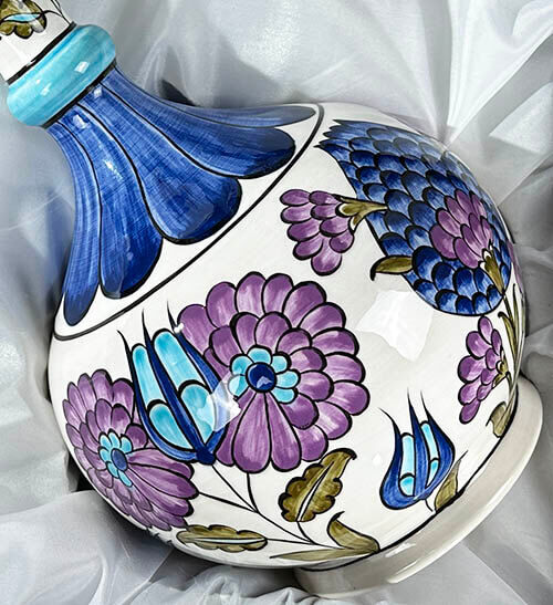 Damascus Style Motif Vase and Plate Set Symbolizing the Power of the Ottoman Empire - 2