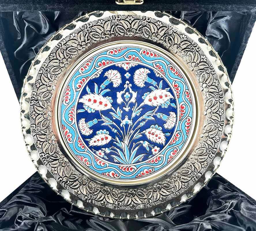Devlet Erkanına Hediye 25cm Gümüş Tabak - 1