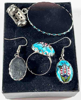 Ensemble de bijoux broché de la tulipe turquoise - 2