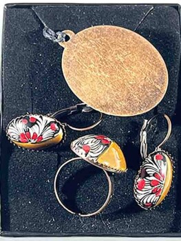 Estuary pottery jewelry set - 2