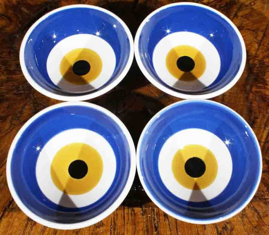 Evil Eye Bead Motif Bowl Set - 3