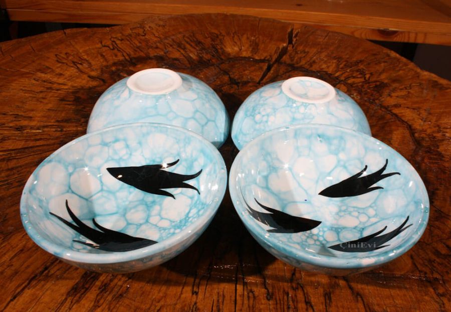 Fish figure 4 pieces bowl set - 1