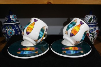 Fish motif coffee set - 2