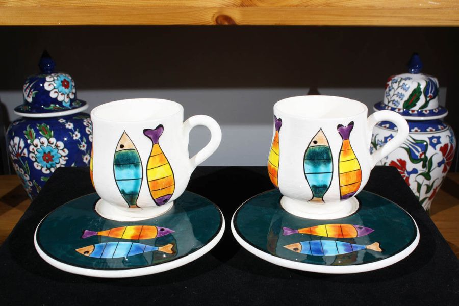 Fish motif coffee set - 1