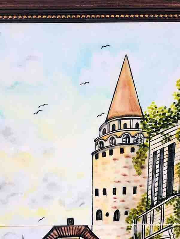 Galata Tower Iznik Fliesenbrett - 2