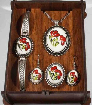 Geburtstagsgeschenk Iznik Keramik Schmuckset - 1