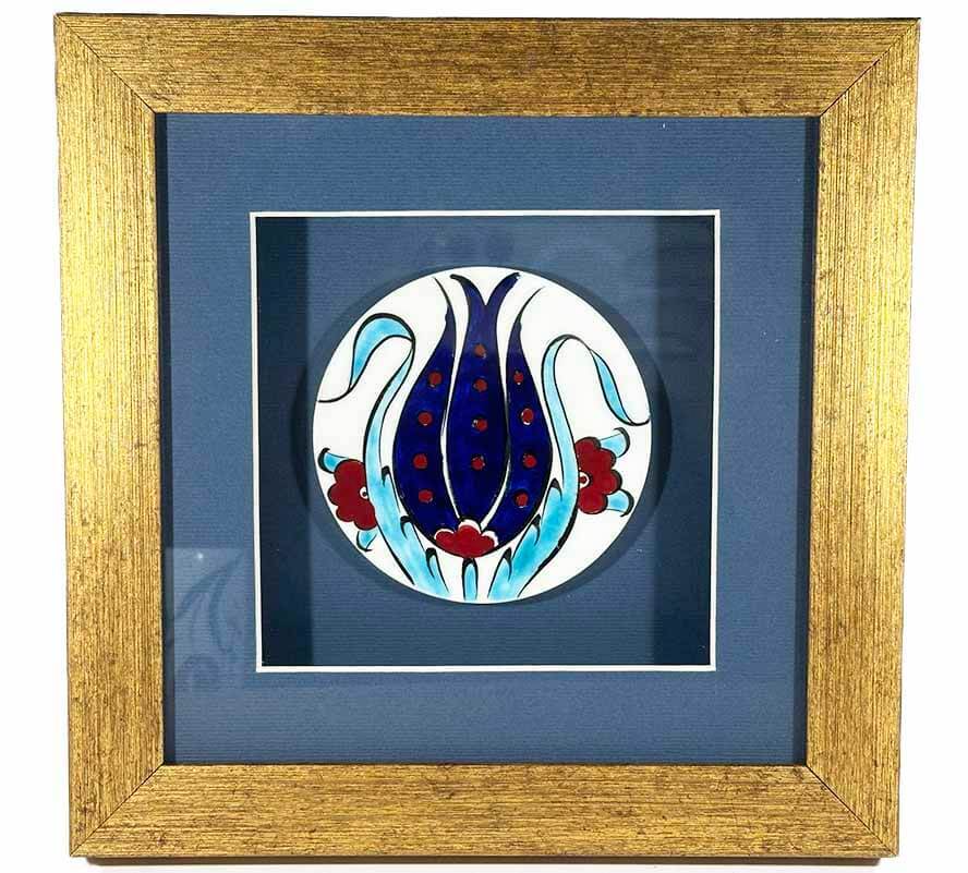 Gift for a Mayor: Tulip Pattern Iznik Tile Plaque - 1