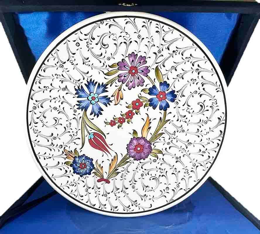 Gift for Foreign Guest, Flower Garden Iznik Tile Plate - 1