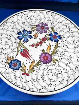 Gift for Foreign Guest, Flower Garden Iznik Tile Plate - 3