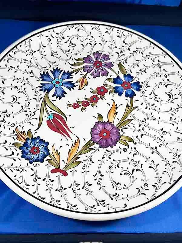 Gift for Foreign Guest, Flower Garden Iznik Tile Plate - 3