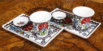 Gift for Mother Iznik Tile Coffee Set - 3