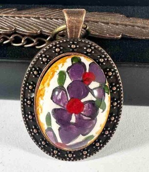 Gift for Women Pomegranate Motif Iznik Ceramic Bookmark - 1