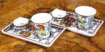 Gift for Your Beloved: Iznik Tile Turkish Coffee Set - 2