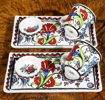 Gift for Your Beloved: Iznik Tile Turkish Coffee Set - 1