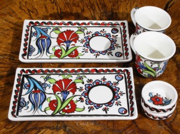 Gift for Your Beloved: Iznik Tile Turkish Coffee Set - 3