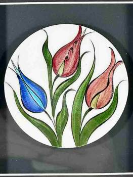 Istanbul Tulip Motif Iznik Tile Plaque - 2