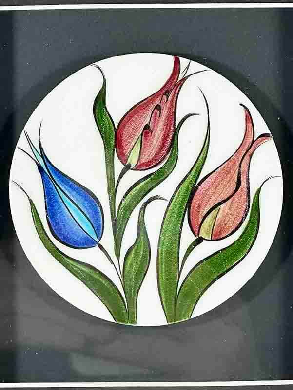 Istanbul Tulip Motif Iznik Tile Plaque - 2