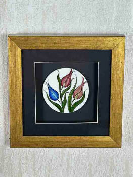 Istanbul Tulip Motif Iznik Tile Plaque - 5