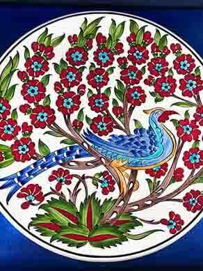 Iznik Keramik Plate Peacock Motiv - 3