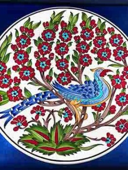 Iznik Pottery Plate Peacock Motif - 3