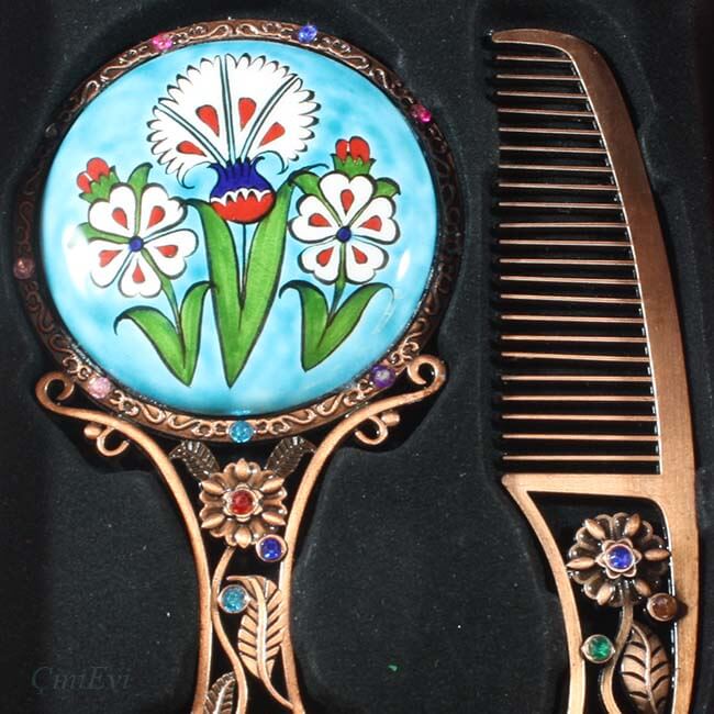 Iznik Tile Makeup Mirror Set - 2