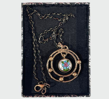 Iznik Tile Pendant with Clover Motif - 2