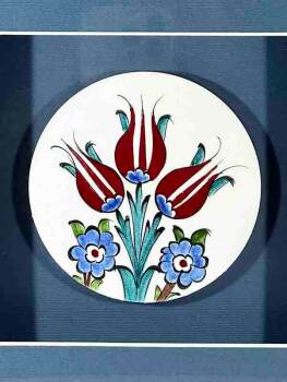 Iznik Tile Plaque with Tulip Garden Motif - 2