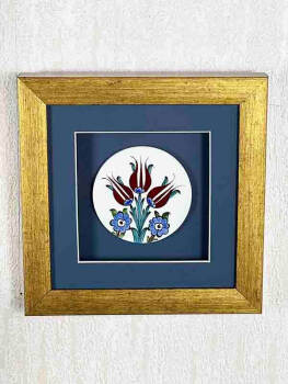 Iznik Tile Plaque with Tulip Garden Motif - 5