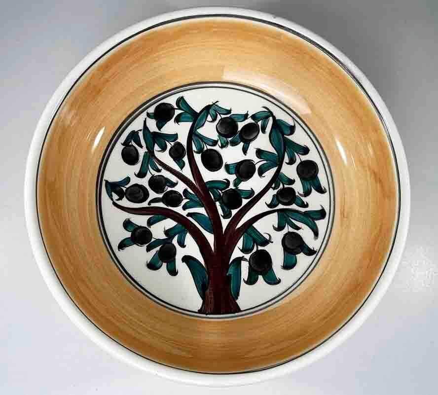 Iznik Tile Salad Bowl with Olive Tree Motif - 2